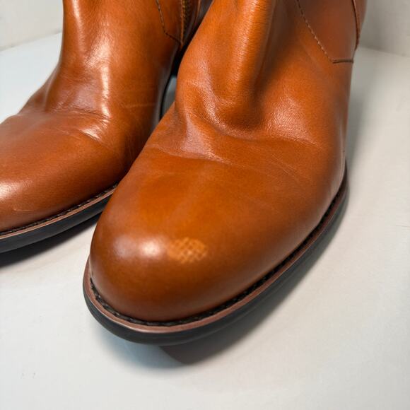 Liz Claiborne Flex Manon Leather Ankle Zip Boots Brown Women's Size 7.5 - Picture 3 of 11